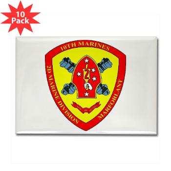 10MR - M01 - 01 - 10th Marine Regiment Rectangle Magnet (10 pack) - Click Image to Close