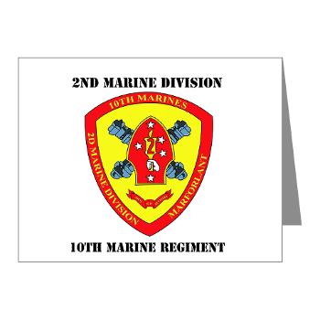 10MR - M01 - 02 - 10th Marine Regiment with Text Note Cards (Pk of 20) - Click Image to Close
