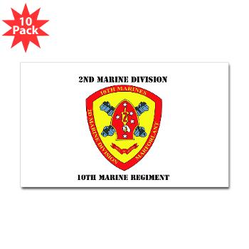 10MR - M01 - 01 - 10th Marine Regiment with Text Sticker (Rectangle 10 pk)