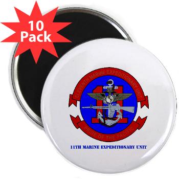 11MEU - M01 - 01 - 11th Marine Expeditionary Unit with Text 2.25" Magnet (10 pack)