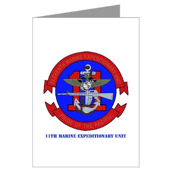 11MEU - M01 - 02 - 11th Marine Expeditionary Unit with Text Greeting Cards (Pk of 10)