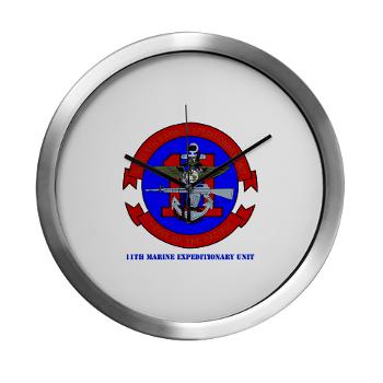 11MEU - M01 - 03 - 11th Marine Expeditionary Unit with Text Modern Wall Clock - Click Image to Close