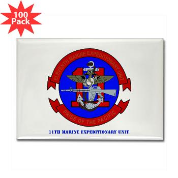 11MEU - M01 - 01 - 11th Marine Expeditionary Unit with Text Rectangle Magnet (100 pack)