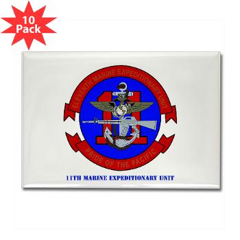 11MEU - M01 - 01 - 11th Marine Expeditionary Unit with Text Rectangle Magnet (10 pack) - Click Image to Close