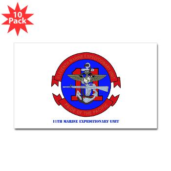 11MEU - M01 - 01 - 11th Marine Expeditionary Unit with Text Sticker (Rectangle 10 pk)