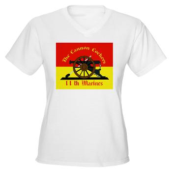 11MR - A01 - 04 - 11th Marine Regiment - Women's V-Neck T-Shirt