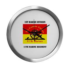 11MR - M01 - 03 - 11th Marine Regiment with text - Modern Wall Clock - Click Image to Close