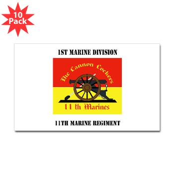 11MR - M01 - 01 - 11th Marine Regiment with text - Sticker (Rectangle 10 pk)
