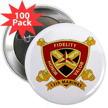 12MR - M01 - 01 - 12th Marine Regiment 2.25" Button (100 pack)