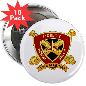 12MR - M01 - 01 - 12th Marine Regiment 2.25" Button (10 pack)