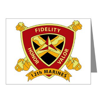 12MR - M01 - 02 - 12th Marine Regiment Note Cards (Pk of 20) - Click Image to Close