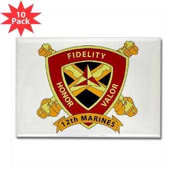 12MR - M01 - 01 - 12th Marine Regiment Rectangle Magnet (10 pack) - Click Image to Close