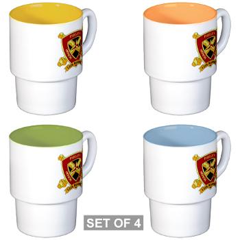 12MR - M01 - 03 - 12th Marine Regiment Stackable Mug Set (4 mugs)
