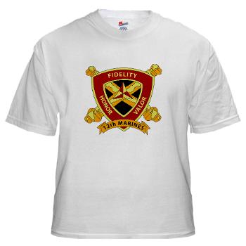 12MR - A01 - 04 - 12th Marine Regiment White T-Shirt - Click Image to Close
