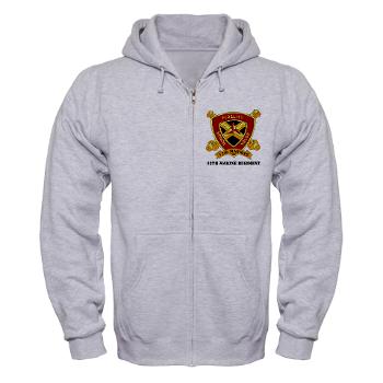 12MR - A01 - 03 - 12th Marine Regiment with text Zip Hoodie - Click Image to Close