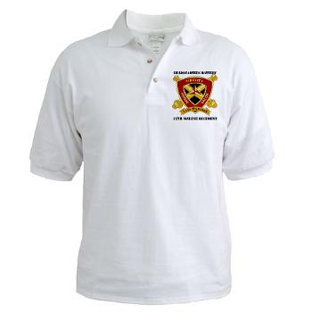 HB12M - A01 - 04 - Headquarters Battery 12th Marines with text Golf Shirt - Click Image to Close