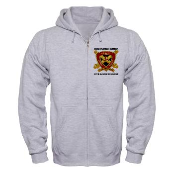 HB12M - A01 - 03 - Headquarters Battery 12th Marines with text Zip Hoodie - Click Image to Close