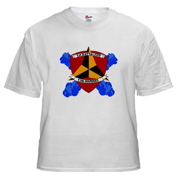 12MR1B12M - A01 - 04 - 1st Battalion 12th Marines White T-Shirt - Click Image to Close