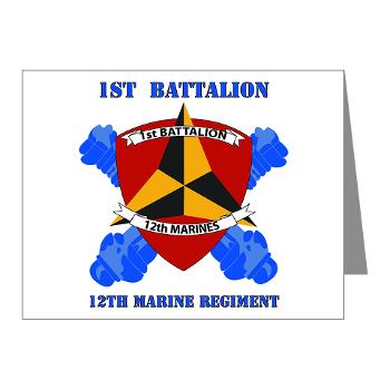12MR1B12M - M01 - 02 - 1st Battalion 12th Marines with Text Note Cards (Pk of 20) - Click Image to Close