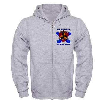 12MR1B12M - A01 - 03 - 1st Battalion 12th Marines with Text Zip Hoodie - Click Image to Close