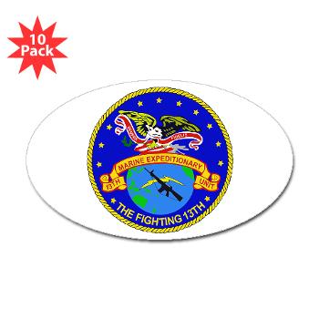 13MEU - M01 - 01 - 13th Marine Expeditionary Unit - Sticker (Oval 10 pk) - Click Image to Close