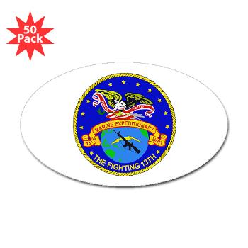 13MEU - M01 - 01 - 13th Marine Expeditionary Unit - Sticker (Oval 50 pk) - Click Image to Close