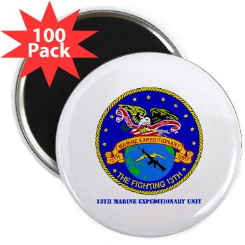 13MEU - M01 - 01 - 13th Marine Expeditionary Unit with Text - 2.25" Magnet (100 pack)