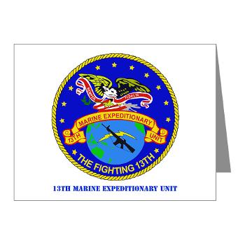 13MEU - M01 - 02 - 13th Marine Expeditionary Unit with Text - Note Cards (Pk of 20) - Click Image to Close