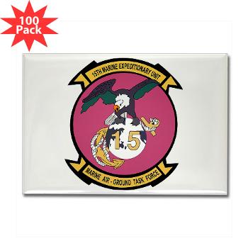 15MEU - M01 - 01 - 15th Marine Expeditionary Unit - Rectangle Magnet (100 pack) - Click Image to Close