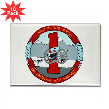 1B10M - M01 - 01 - 1st Battalion 10th Marines - Rectangle Magnet (10 pack) - Click Image to Close