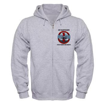 1B10M - A01 - 03 - 1st Battalion 10th Marines with Text - Zip Hoodie - Click Image to Close