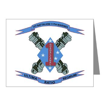 1B11M - M01 - 02 - 1st Battalion 11th Marines Note Cards (Pk of 20) - Click Image to Close