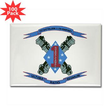 1B11M - M01 - 01 - 1st Battalion 11th Marines Rectangle Magnet (100 pack) - Click Image to Close