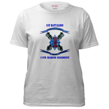 1B11M - A01 - 04 - 1st Battalion 11th Marines with Text Women's T-Shirt