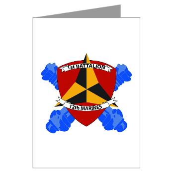 1B12M - M01 - 02 - 1st Battalion 12th Marines Greeting Cards (Pk of 10) - Click Image to Close