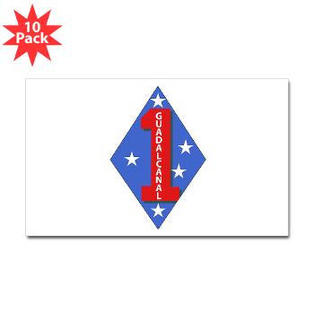 1B1M - M01 - 01 - 1st Battalion - 1st Marines Sticker (Rectangle 10 pk) - Click Image to Close
