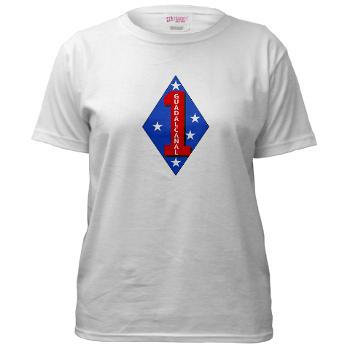 1B1M - A01 - 04 - 1st Battalion - 1st Marines Women's T-Shirt - Click Image to Close