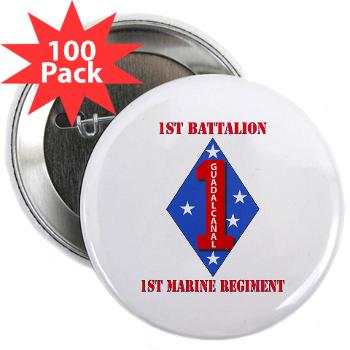 1B1M - M01 - 01 - 1st Battalion - 1st Marines with Text 2.25" Button (100 pack) - Click Image to Close