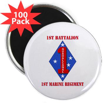 1B1M - M01 - 01 - 1st Battalion - 1st Marines with Text 2.25" Magnet (100 pack)