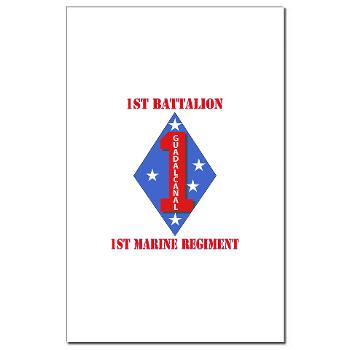 1B1M - M01 - 02 - 1st Battalion - 1st Marines with Text Mini Poster Print - Click Image to Close