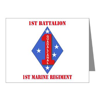 1B1M - M01 - 02 - 1st Battalion - 1st Marines with Text Note Cards (Pk of 20)