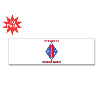 1B1M - M01 - 01 - 1st Battalion - 1st Marines with Text Sticker (Bumper 10 pk)