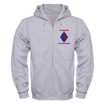 1B1M - A01 - 03 - 1st Battalion - 1st Marines with Text Zip Hoodie