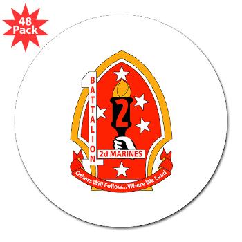 1B2M - M01 - 01 - 1st Battalion - 2nd Marines - 3" Lapel Sticker (48 pk)