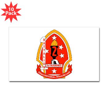 1B2M - M01 - 01 - 1st Battalion - 2nd Marines - Sticker (Rectangle 10 pk)