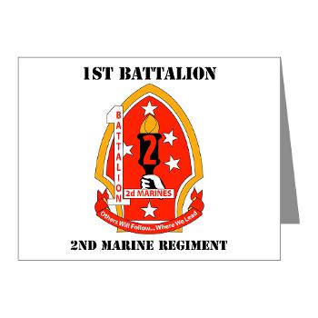 1B2M - M01 - 02 - 1st Battalion - 2nd Marines with Text - Note Cards (Pk of 20)