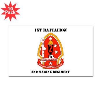 1B2M - M01 - 01 - 1st Battalion - 2nd Marines with Text - Sticker (Rectangle 10 pk) - Click Image to Close