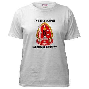 1B2M - A01 - 04 - 1st Battalion - 2nd Marines with Text - Women's T-Shirt