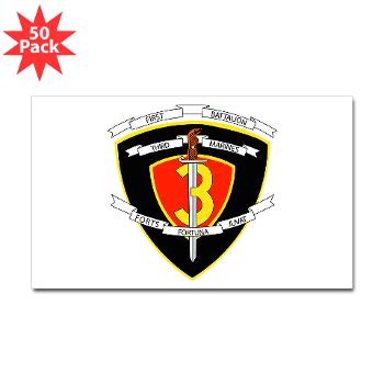 1B3M - M01 - 01 - 1st Battalion 3rd Marines Sticker (Rectangle 50 pk) - Click Image to Close