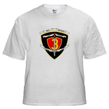 1B3M - A01 - 04 - 1st Battalion 3rd Marines White T-Shirt - Click Image to Close